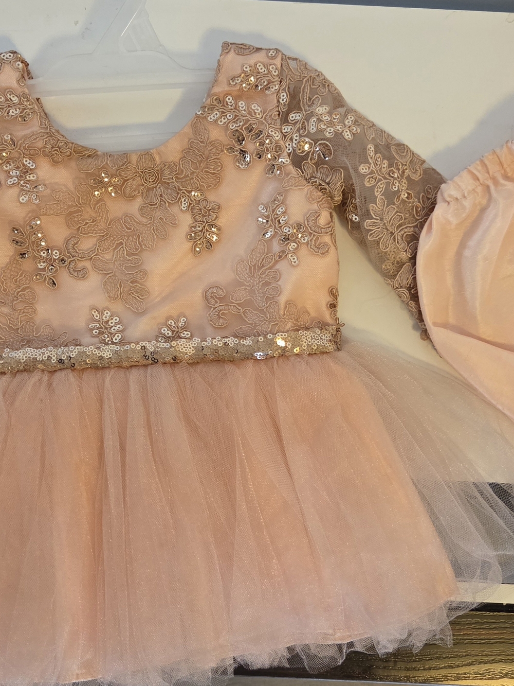 Others Follow Peach Lace & Sequin Tulle Party Dress